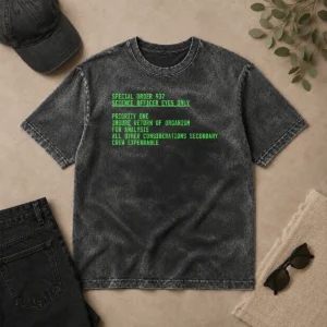Premium Funny Special Order 937 Sci Fi Terminal Text Geek Washed T-Shirt