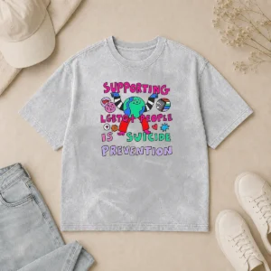 Original Supporting LGBTQ People Is Suicide Prevention Washed T-Shirt