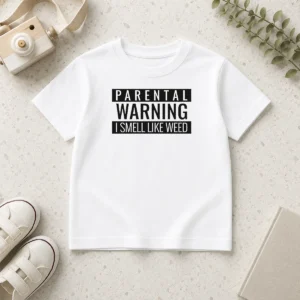 Awesome Parental Warning I Smell Like Weed Kids T-Shirt