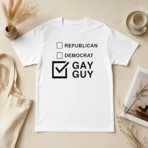 Happy Nice Gay Guy Republican Democrat Ballot Election Checkbox Humor