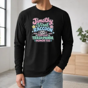 Hot Nice Jimothy Viral Raccoon Funny Trash Panda Kawaii Long Sleeve Shirt