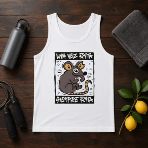 Awesome Mouse Eating Cheese Una Vez Rata Siempre Rata Rat Funny Tank Top