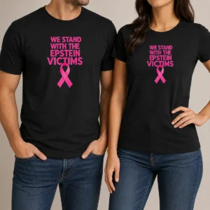 Top Good We Stand With The Epstein Victims Pink Ribbon