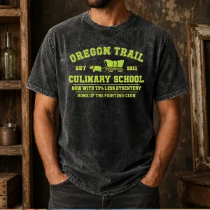 Official Oregon Trail Culinary School Washed T-Shirt