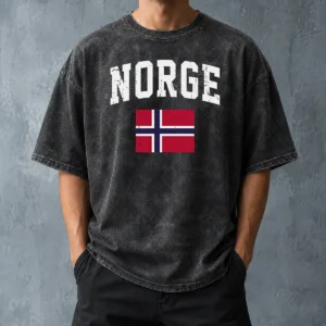 Hot Norge Flag Norway Norwegian Souvenir Washed T-Shirt