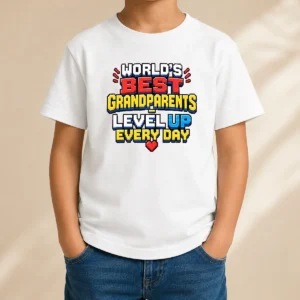 Good Funny Grandparents Day Worlds Best Pixel Kids T-Shirt