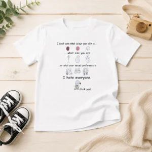 Funny Awesome I Hate Everyone Stick Figure Kids T-Shirt