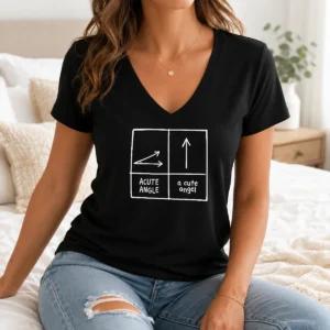 Original Acute Angle And A Cute Angel Geek V-Neck Shirt