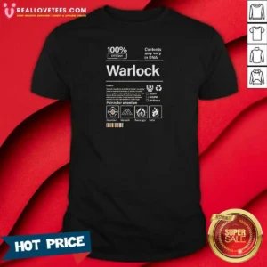 Pretty Warlock Contents May Vary In DNA shirt optimized showing front view on a fitted cotton tee