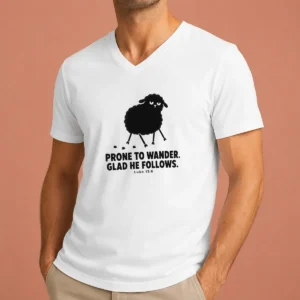 Original Prone To Wander Glad He Follows V-Neck Shirt