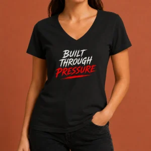 Funny Built Through Pressure V-Neck Shirt