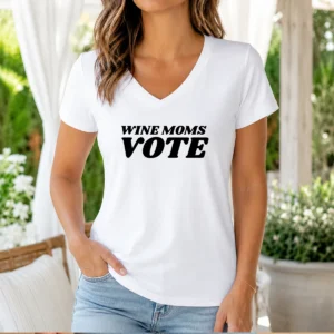 Premium Wine Moms Vote V-Neck Shirt