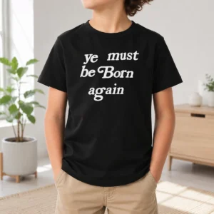 Good Pharrell Williams Ye Must Be Born Again Kids T Shirt in bright colors on a child-sized garment
