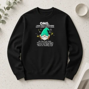 Premium Gnome Brain Discovery Cartoon Long Sleeve Shirt featuring a playful gnome brain illustration on a comfortable long sleeve garment