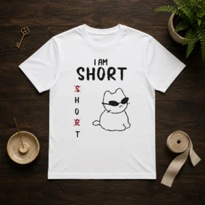 Top I Am Short H And T With Cool Cat