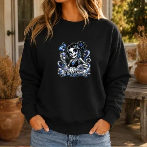 Funny Skeleton Girl Coffee Quote Y2K Sweater
