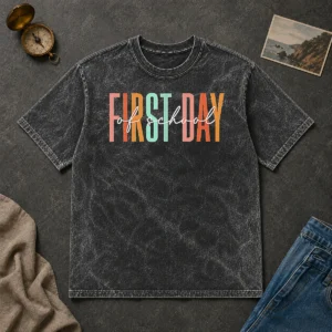 Nice Good First Day Of School Retro Typography Teacher Washed T-Shirt