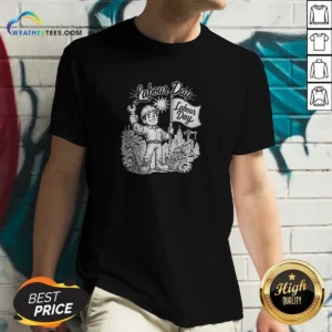 Pretty Proud Worker Labour Day Celebration Sketch V-Neck Shirt