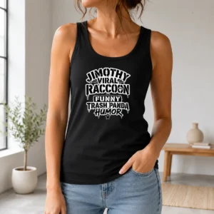 Funny Original Jimothy Viral Raccoon Funny Trash Panda Stencil Tank Top