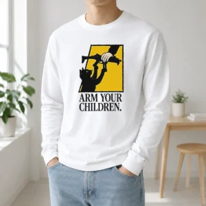 Pretty Black Cat Holding Submachine Gun And Hand Arm Your Children Long Sleeve Shirt