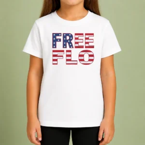 Top Patriotic USA Flag Stars And Stripes Typography Kids T-Shirt