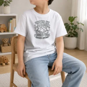 Official Labour Day Unity Line Art Shirt For Proud Workers Kids T-Shirt