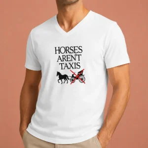 Funny Horses Arent Taxis Vintage V-Neck Shirt