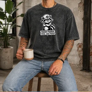 Official Jimothy Viral Raccoon Trash Panda Stencil Washed T-Shirt