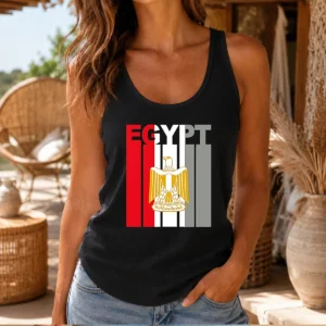 Pretty Egypt Flag Eagle Coat Of Arms Tank Top