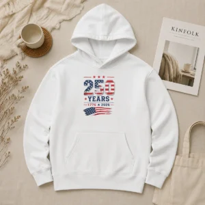 Official 250 Years 1776 2026 USA Flag Patriotic Fourth Of July Independence Day Hoodie