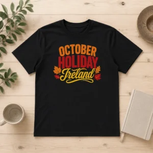 Premium October Holiday Ireland Cozy Fall Typography Vector