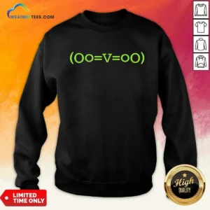 Official OO Equal V Equal OO Abstract Symbol Sweatshirt featuring a bold abstract graphic on a comfortable crewneck sweatshirt