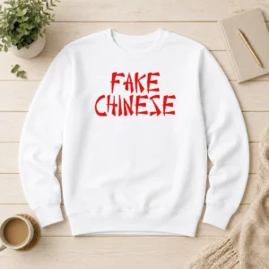Funny Top Fake Chinese Typography Statement Expression Parody Sweater