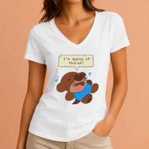 Original Im Dying Of Thirst Otter Thirsty Funny Animal V-Neck Shirt