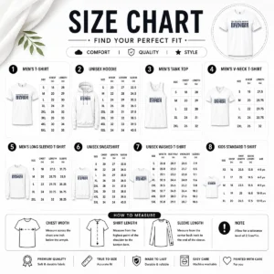 Size chart for Hot The Decisive Moment with measurements in inches and cm for accurate fit