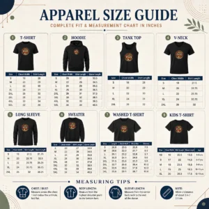 Size chart for Original Funny Grandparents Day Best Grandma Grandpa Mascot Badge with measurements in inches and cm