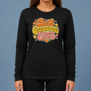 Pretty Best Grandparents Ever Groovy Retro Long Sleeve Shirt