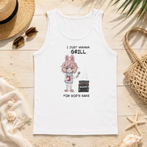 Good I Just Wanna Grill For God'S Sake Anime Bunny Girl Tank Top