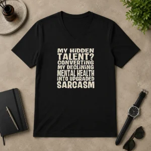 Premium My Hidden Talent Converting My Declining Mental Health Into Upgraded Sarcasm V-Neck Shirt