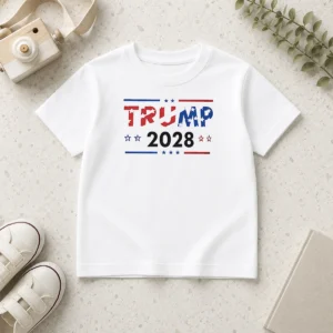 Good Happy Trump 2028 Patriotic Stars And Stripes Kids T-Shirt