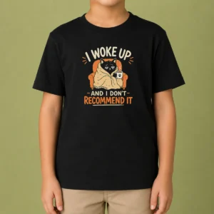 Perfect Awesome I Woke Up And I Don'T Recommend It Geek Kids T-Shirt
