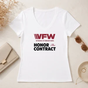 Premium VFW Veterans Of Foreign Wars Honor The Contract Logo V-Neck Shirt