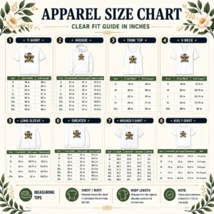 Size chart for Nice Hot Back To School Owl Mascot Squad with measurements in inches and cm
