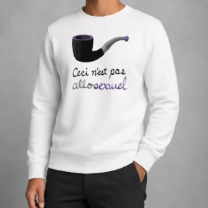Hot Top Asexual Pride Rene Magritte Ceci N Est Pas Allosexuel Sweater