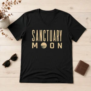 Hot Official Lunar Refuge Geek V Neck Shirt in dark color with short sleeves and a comfortable fit