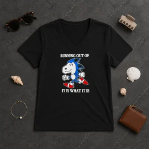Official Hedgehog Running Out Of It Is What It Is V-Neck Shirt
