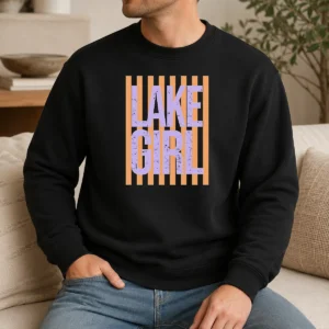 Pretty Retro Stripes Sunshine Lake Girl Sweater