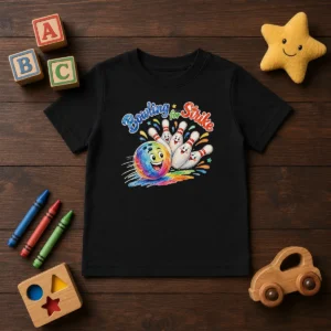 Official Bowling For Strike Watercolor Kids T-Shirt