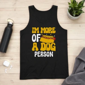 Pretty Hotdog Lover I'M More A Dog Person Tank Top