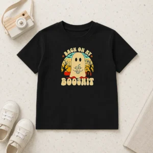 Premium Back On My Booshit Retro Ghost Drinking Boba Tea Kids T-Shirt